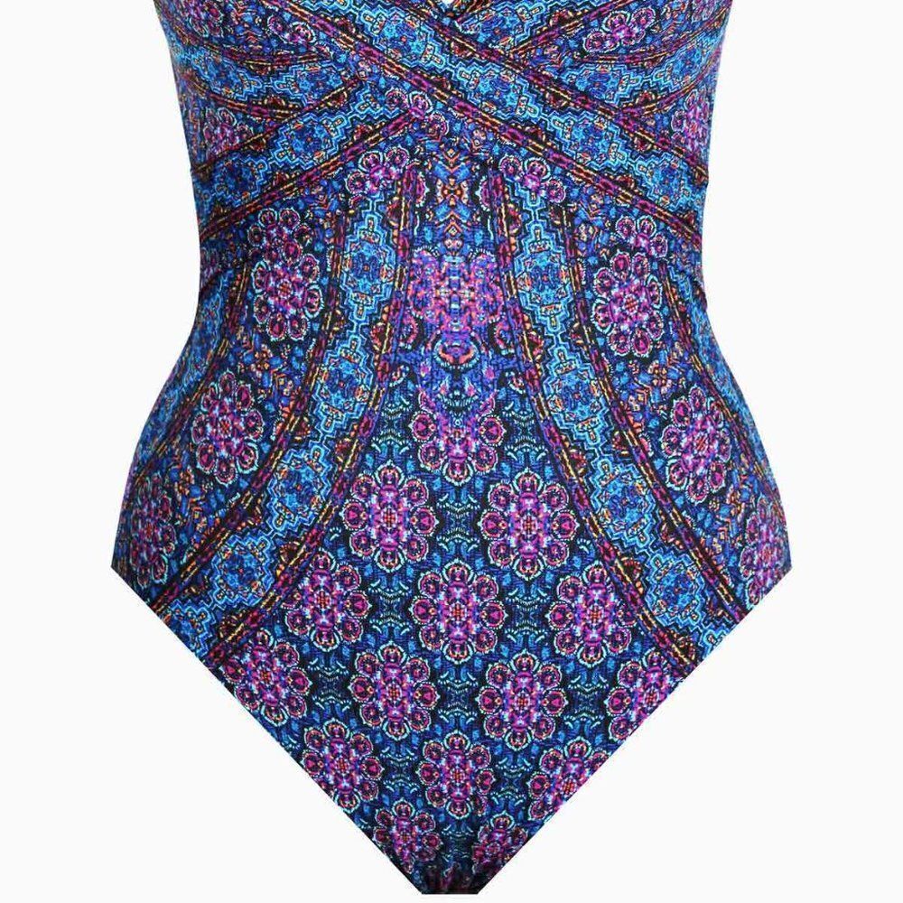 Miraclesuit Womens Danube Bleu Captivate Underwire One-Piece Swimsuit Size 8 - Picture 4 of 13